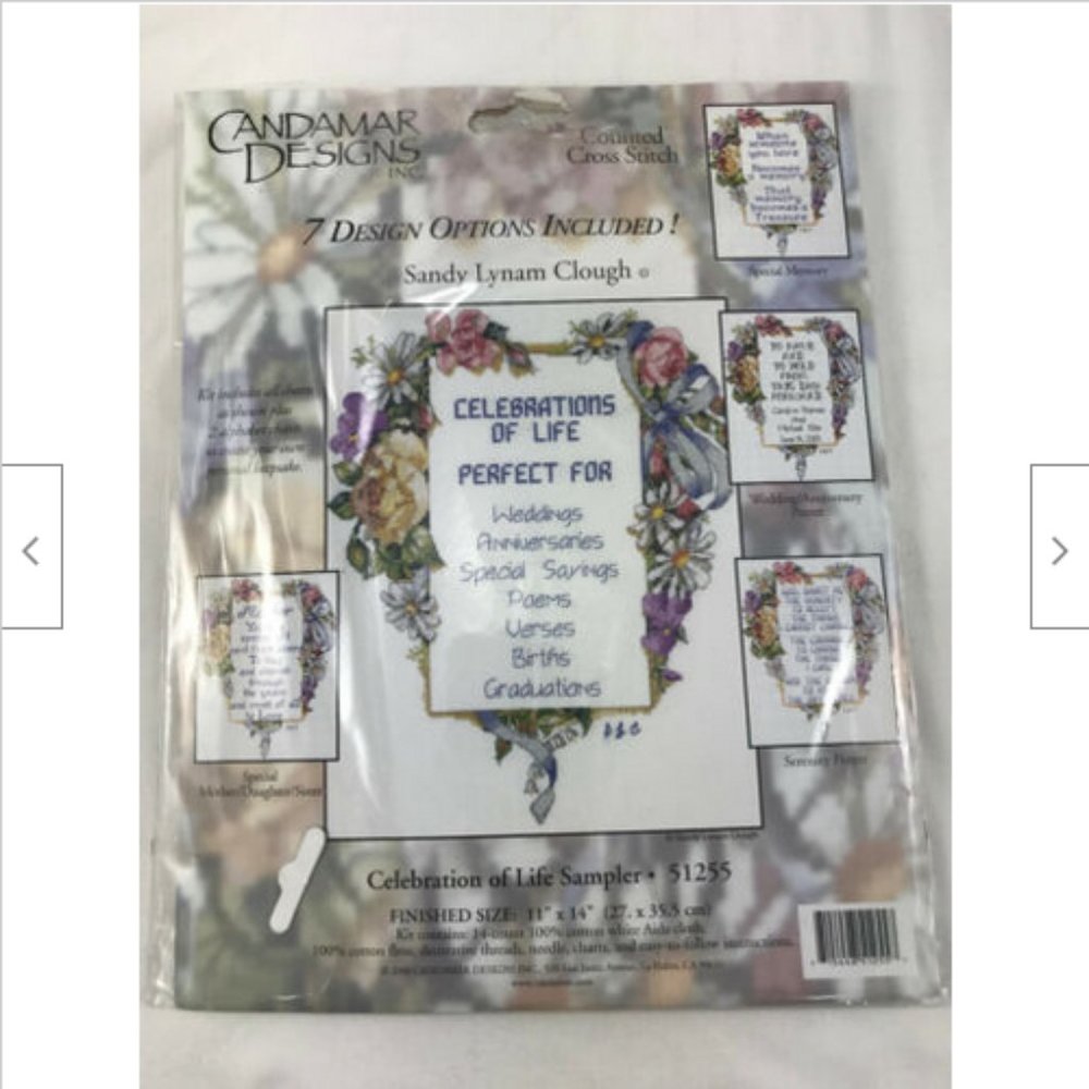 Celebration of Life Sampler Candamar Designs Counted Cross Stitch Kit #51255